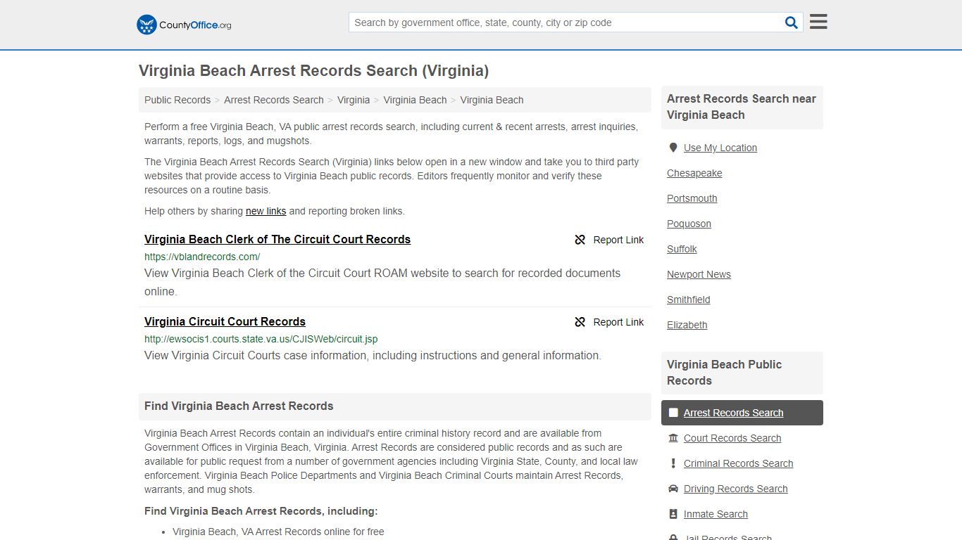 Arrest Records Search - Virginia Beach, VA (Arrests ...